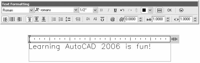 Residential Design using AutoCAD 2007 You can now enter text in the Mtext window. This window will not be visible when you are done typing.