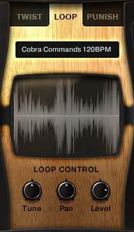 5.2.3 Loop Controls The LOOP tab displays a waveform, and 3 controls for altering the sounds available in the instrument.