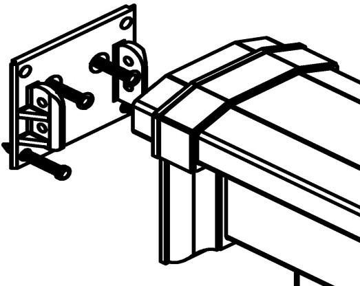 5) Install Top Brackets. Insert one picket or spindle in the far left hole and another picket or spindle in the far right hole.