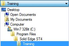 Introduction to simulation The Open File dialog box is displayed. Set the Look In field to the Solid Edge training folder.