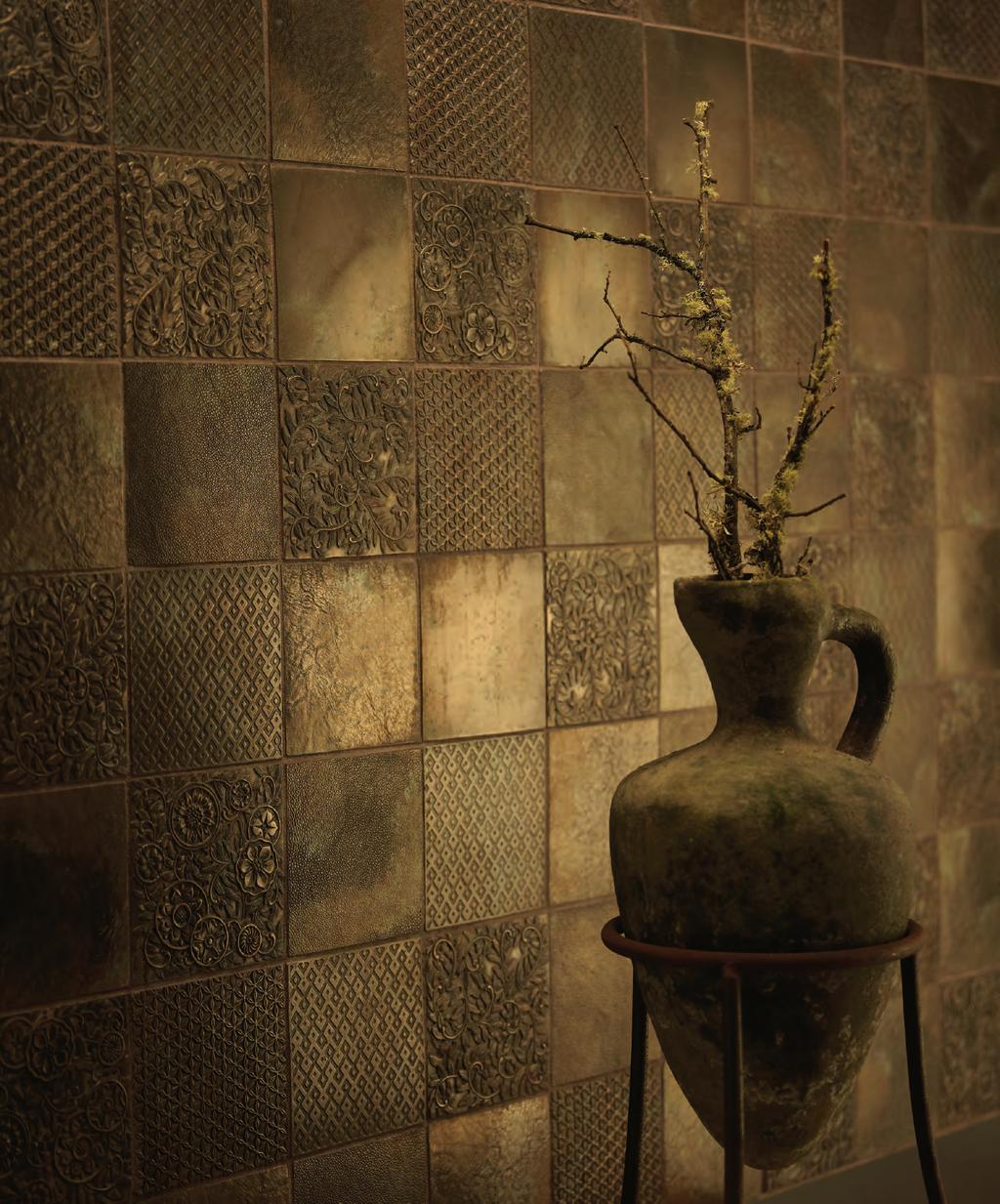 Product featured on front cover: Mixology Bronze Variegated 6" x 6" Smooth Field Tile, 6" x 6" Floral Medallion