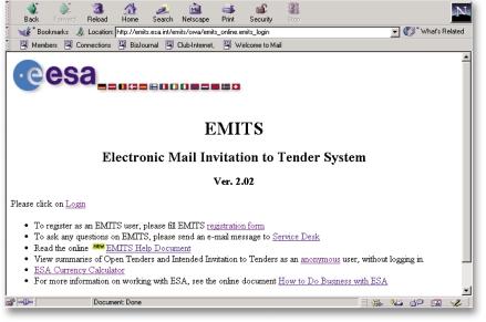 EMITS: Improving Communication between ESA and Industry F. Doblas & E.