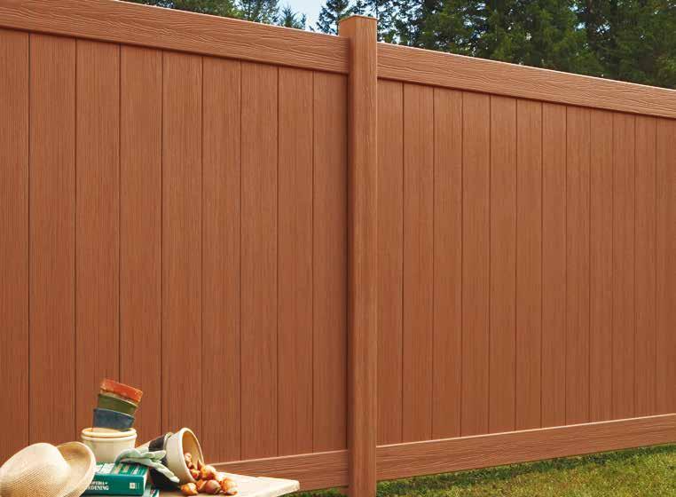 Certagrain Privacy Fence This finishing style features an authentic wood grain