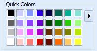 Quick Color Themes Use Quick Color Themes for quick selection of thread colors using a related set of colors.