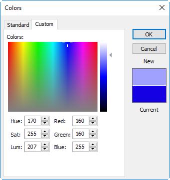 Click the Custom tab to be able to select any of the 16 million RGB colors.