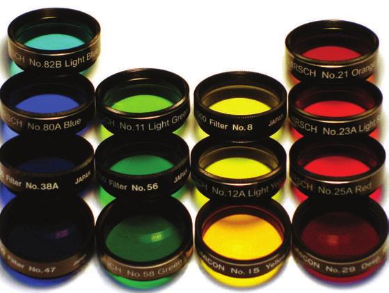 Planetary Filters Image 1 - Available Spectrum of Colour Astronomy Filters: The standard set of planetary filters available today originates from Wratten colour filters made for film photography.