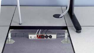 CAN BE INSTALLED IN RAISED FLOOR Installation of sockets with indicator light under the floor to easily locate connection points. Ideal for shallow raised floor.