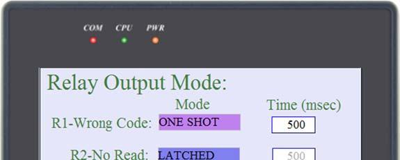 The operating mode (Automatic, or Triggered) can be selected by selecting the Op Mode field. In automatic mode codes are read and counted automatically when they pass in front of the scanner.