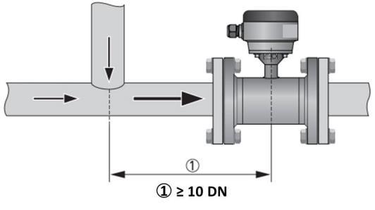 diameter upstream of sensor and also