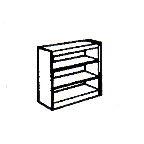 WOOD SHELVING IN OAK WITH ADJUSTABLE IB STEEL SHELVES MODEL DESCRIPTION MS-2042A-O Adder double faced shelving 42 high x 37 wide x 20 deep, 2 wood base 936.