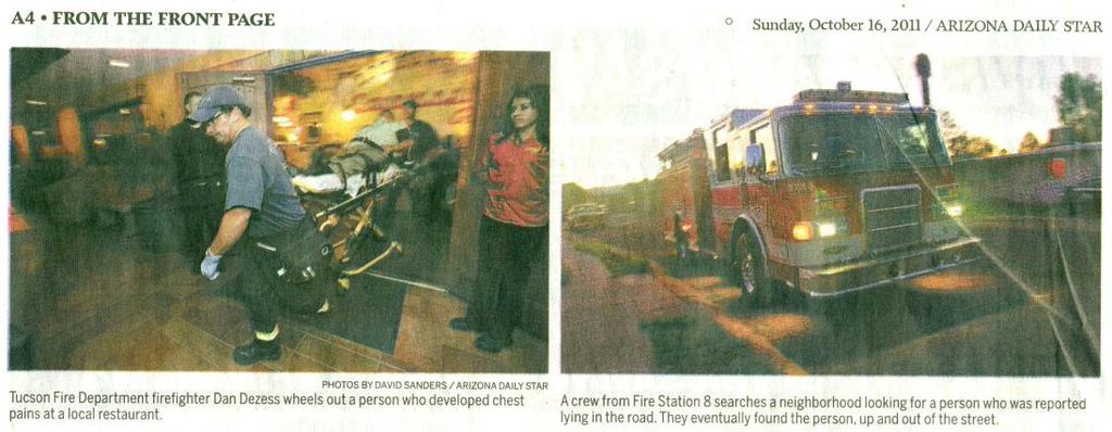 October 16, 2011, Arizona Daily Star: Station 8,