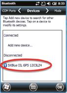 Once the SXblue GNSS receiver has been found, select it then tap Next.