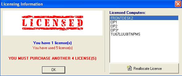 VIII:OutofPACLicenseWarning Symptoms: When starting ProfSuni, licensing warning information is displayed. Cause: The user has used/exceeded the number of licenses were purchased for the software.