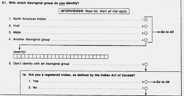 Appendix 3: Identification questions from the 1991 and 2001 Aboriginal Peoples Survey A new Aboriginal identity question was asked in 1991 as part of the first Aboriginal Peoples Survey.