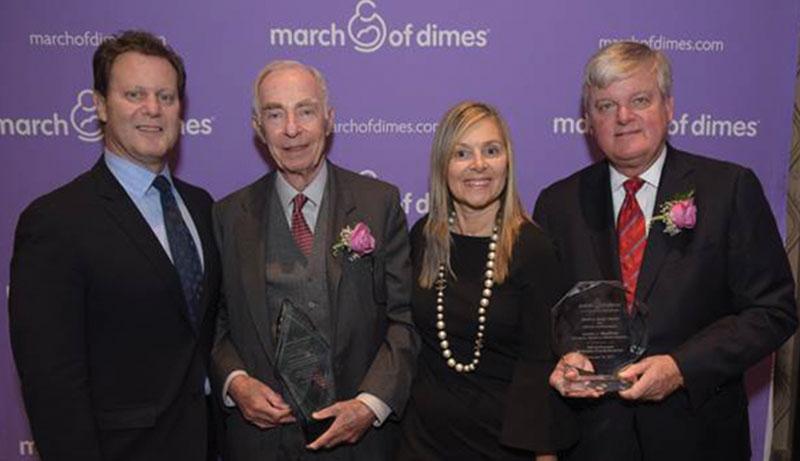 Shown above (from left) are: Jamie Schwartz, executive vice president, GHP Office Realty, Robert Weinberg, event chairperson Patricia Valenti, executive managing firector, Newmark Knight Frank and