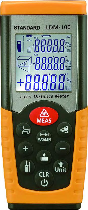 PROFESSIONAL LASER DISTANCE METER LDM100 is designed to give the users a high accuracy, one-person distance measuring and estimating tool to measure remote and difficult to reach places.