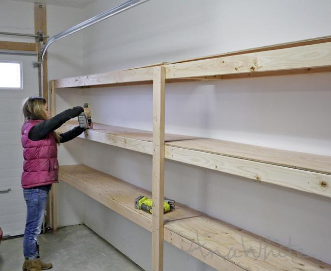 If you have stud wall, and are looking for sturdy, fast, easy and inexpensive diy garage storage, this is the plan I would recommend.