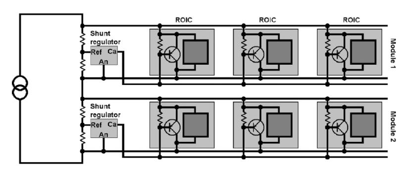 start-up Regulator with lowest threshold voltage conducts first all current goes through this