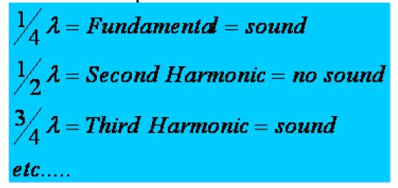 Closed Pipes - Harmonics Harmonics are MULTIPLES of the fundamental frequency.