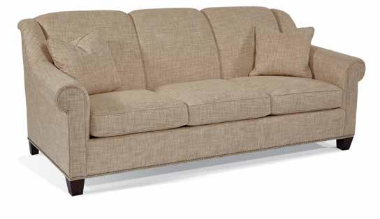 5289 SOFA H36 W98 D21 in. Crescent Front Arm Height: 26 in. Overall Depth: 43 in.