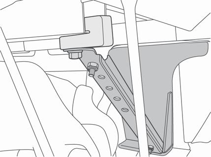 Slip the Locking Block over the end of the support rib that is above the rear tire. Tighten the Set Screw. Locking Block is only installed on beds with open ribs.