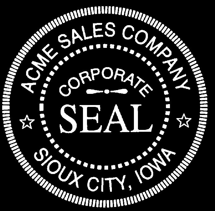 CORPORATE DESK SEALS This larger seal has rubber