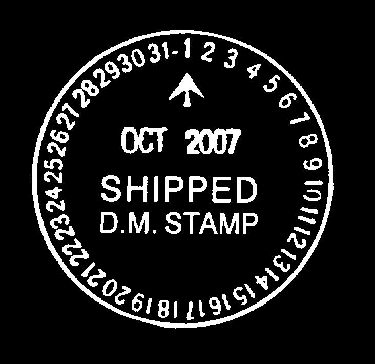 The month and year slugs are furnished and inserted in a slot on the printing surface. Stamp diameter 1............. 1 1/2 2.