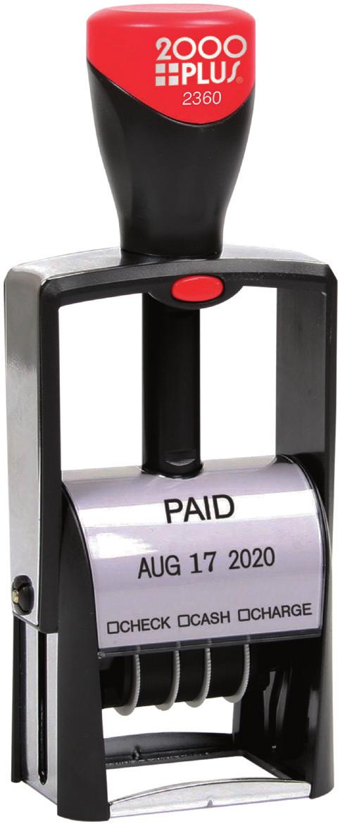 2000 PLUS Self-Inking Heavy Duty Date Stamps 2000 PLUS Self-Inking Heavy Duty Date Stamps: The ink pad is built right into the stamp just press and print