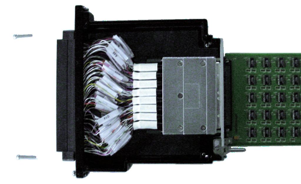 Mate the wired connector with the connector on the front plate of the PXI