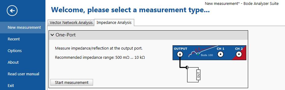 Page 6 of 21 Device Setup & Calibration The impedance is measured with a One-Port measurement.