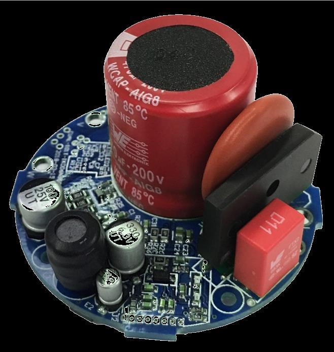 Example: 30krpm Hair Dryer Solution Bottom View imotion Controller IMC101T IRMCK099 Dpak 4A IGBT 6EDL04I06P Power Supply Diode Bridge/MOV/EMI cap Top