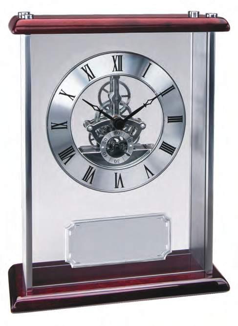 Piano Finish Rosewood standing clock with metal