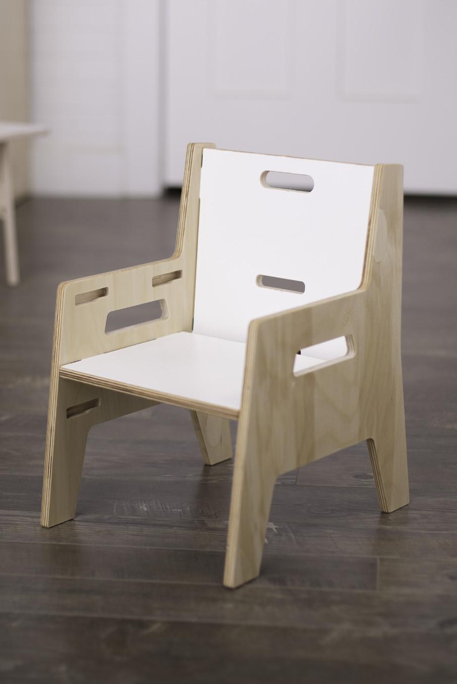 The Adjustable Weaning Chair can be adjusted to three heights to meet the changing needs of the child and last throughout infancy and early-childhood.