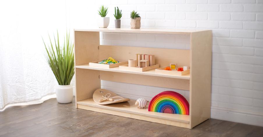 SHELVES Shelves provide a natural storage surface that is easy to access and highlights learning materials.