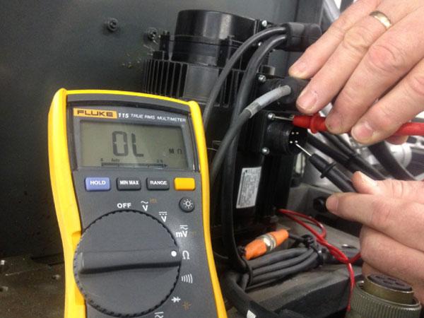 Power Cable Corrective Action: Make sure the cables are connected correctly to the corresponding amplifier. Inspect the connector at the motor. Look for loose connections or contamination.