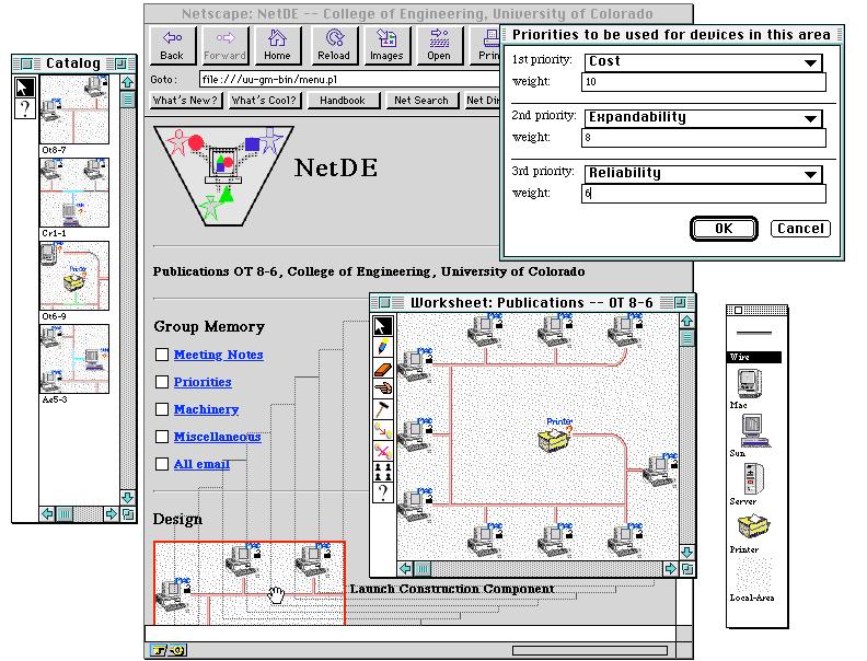 (4) (1) (5) (3) (2) Figure 1: NetDE in Use Selecting the Launch Construction Component option opens a palette of network objects (Figure 1 (2)).