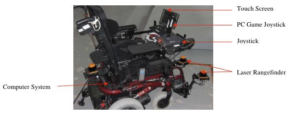 The SmartWheeler robot (McGill) Actuators: Motors in wheels. Speech synthesis. Screen display. Sensors: Rear- and forward-facing lasers. Wheel encoders.