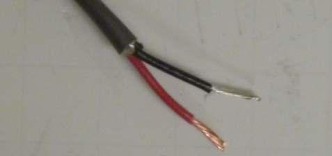 Figure 38-shielded cable end, as of step 4 5. Cut the black wire (with the copper colored strands) flush with the end of the gray wire. 6.