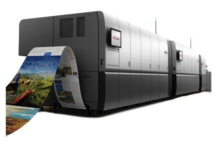 Ricoh shows existing technology Pro VC60000 continuous-feed inkjet 1200x1200 dpi with dynamic variable drop size 100,000 A4 images per hour