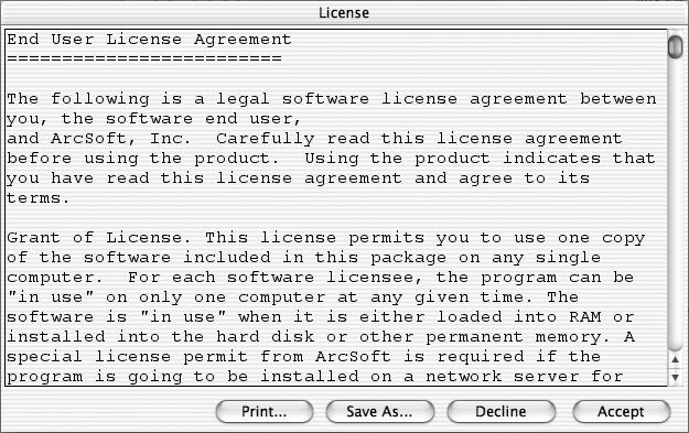 20 Install Nikon View Macintosh Installation of Panorama Maker opens with a license agreement.