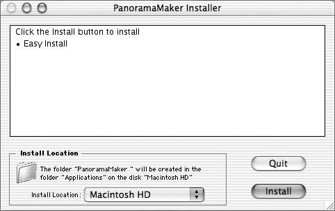 Click Install to install Panorama Maker. Click OK to complete installation of Panorama Maker.