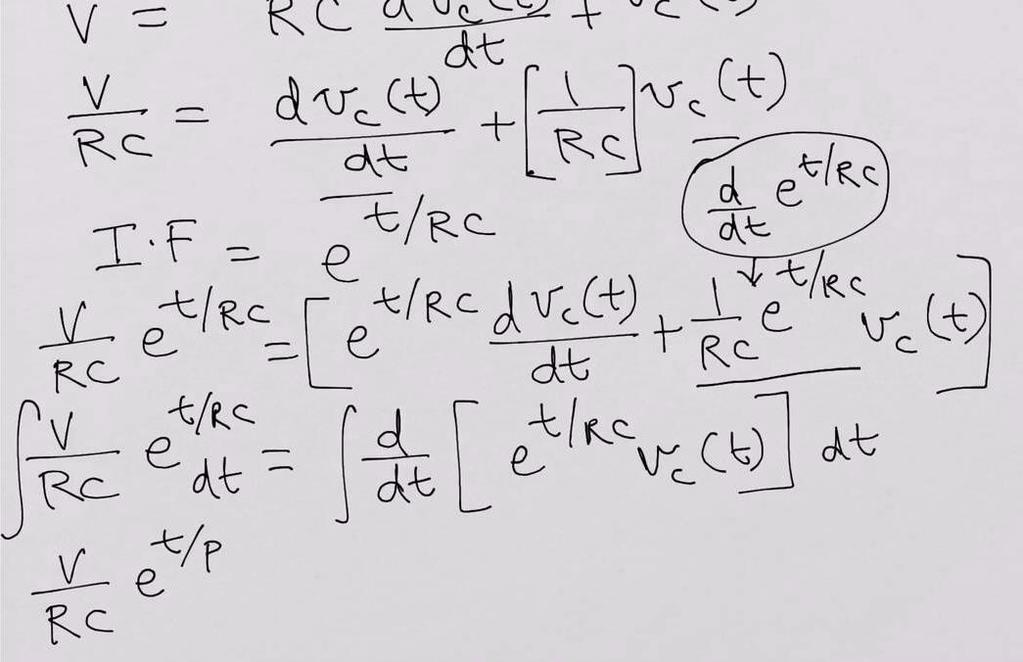 RC Circuit Analysis Continued The RC relationship is a differential equation. V s = RC dvc dt + V C You will learn how to solve differential equations in MATH 2326.