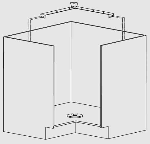 3. Installation of top mounting bracket only if specified If cabinet has a top, proceed to step 4.Installation of fitting, (page 6).