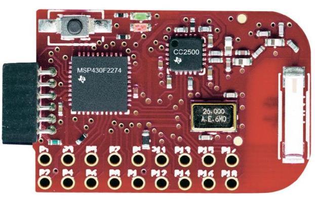 microcontroller & PCB with sensors, transceiver &