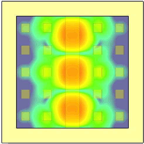 Accepted to IET Microwaves, Antennas & Propagation 6 Fig. 1(b) shows the 2D color plot of the absolute value of E-field from top view in the middle of the air gap.