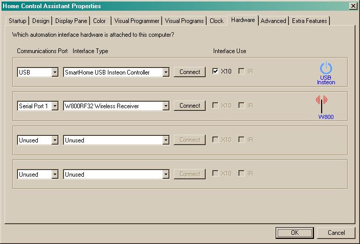Use and Configuration To use one of these interfaces attach it to an unused serial port on your computer. Then open the HCA properties dialog and select the hardware tab.