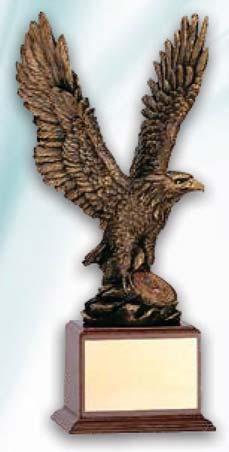00 11 1/2 Silver Eagle, holds 2 Insert 4 1/2 x 2 7/8 Silver Aluminum plate, Black Wood Base