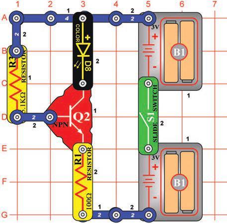 RV is more sensitive and can be adjusted from 200W to 50kW, compared to 200W to 500kW for RV3. Build the circuit with the black jumper wire connected as shown, and turn it on. Nothing happens.