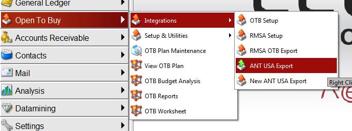 RMSA OTB Export 7 Click on the Close button to close the RMSA OTB Export option. This option lets you export your OTB plan to a file which you can then send to RMSA to work with.