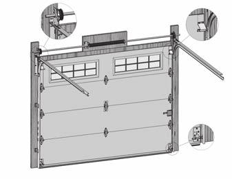 General view of an overhead garage door with a torsion spring IF YOU ARE USING HARDWARE FOR EXTENSION SPRINGS, GO TO SECT. 5.